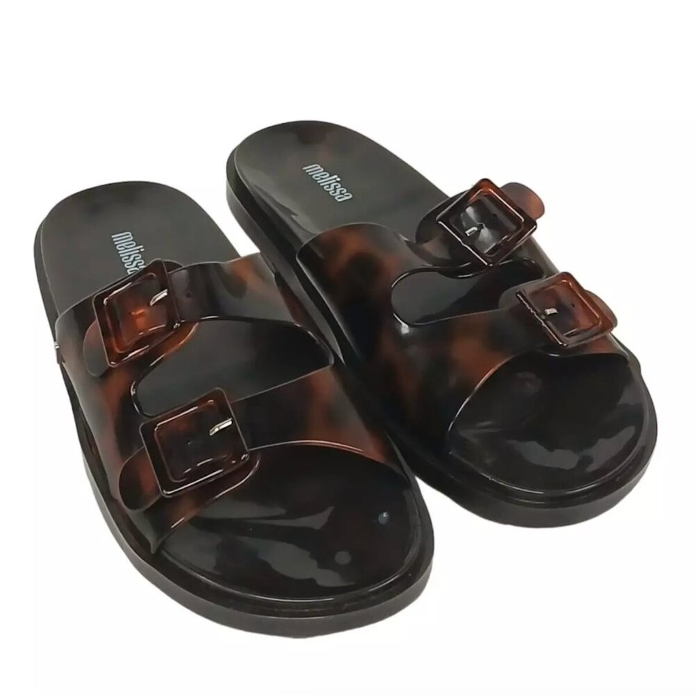 Melissa Tortoise Double Strap Slide Sandal Women's 9